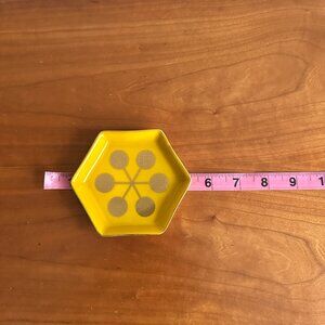 Jonathan Adler yellow and gold trinket dish